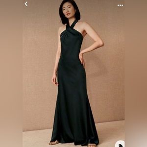 ⭐️⭐️ Ruby Satin Charmeuse Dress from Anthropologie - Dark Emerald, Size 6 ⭐️⭐️